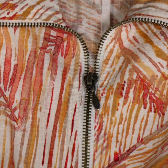 Chicos Jacket Womens Size 1 Medium Funnel Neck Full Zip Orange Lightweight - Picture 9 of 13